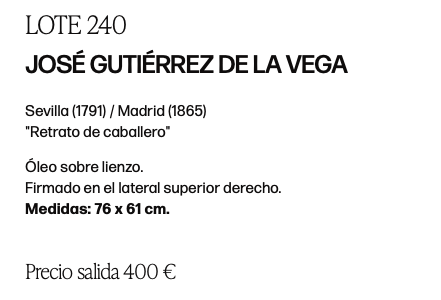 Ficha de subasta de Retrato de caballero