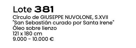 Ficha de subasta de San Sebastián curado por Santa Irene