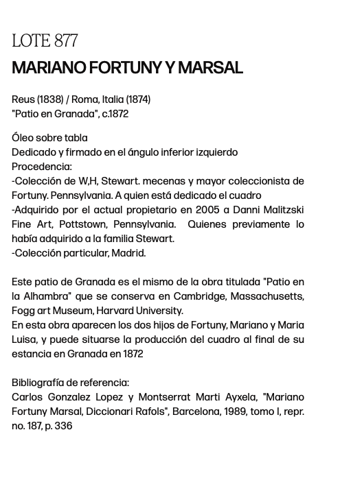 Ficha de subasta de Patio en Granada