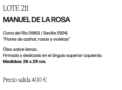 Ficha de subasta de Flores de azahar, rosas y violetas