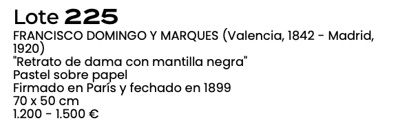 Ficha de subasta de Retrato de dama con mantilla negra