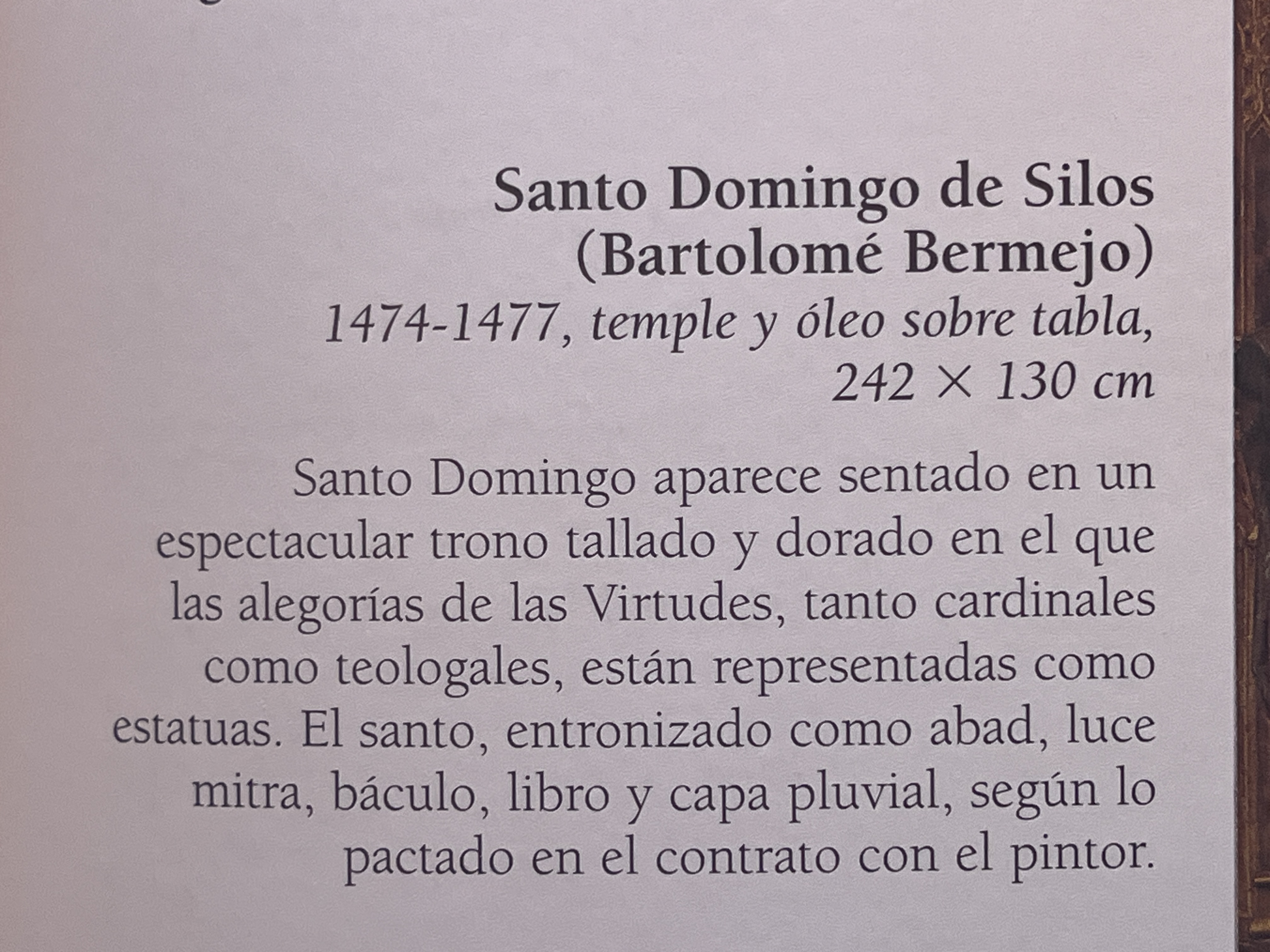 Ficha de subasta de Santo Domingo de Silos