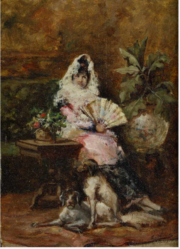 Imagen de Dama sentada con abanico