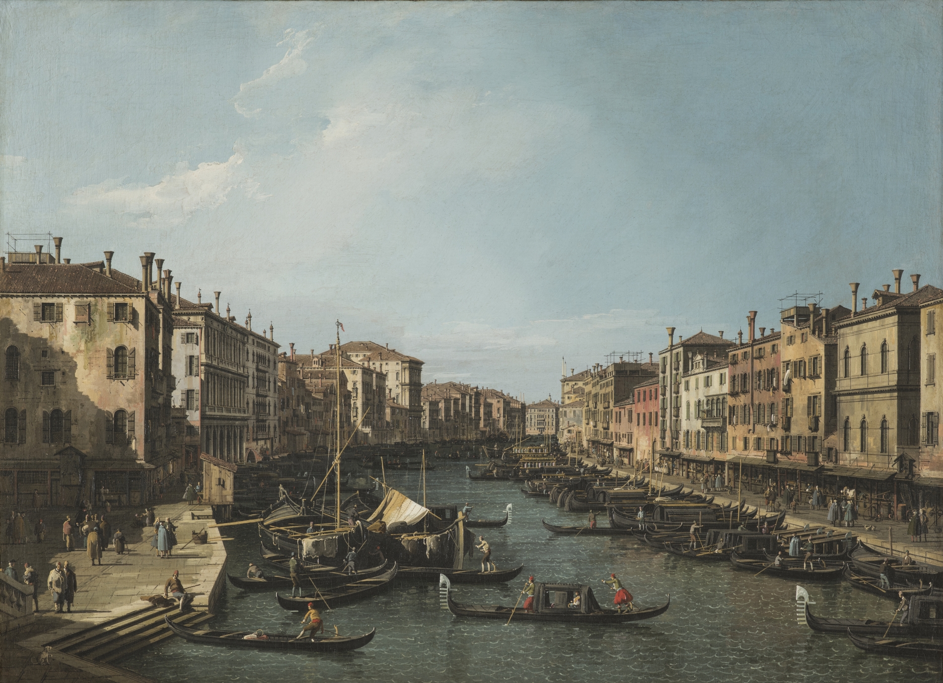 Imagen de Vista del Gran Canal en Venecia (Canal Grande hacia Ca' Foscari)